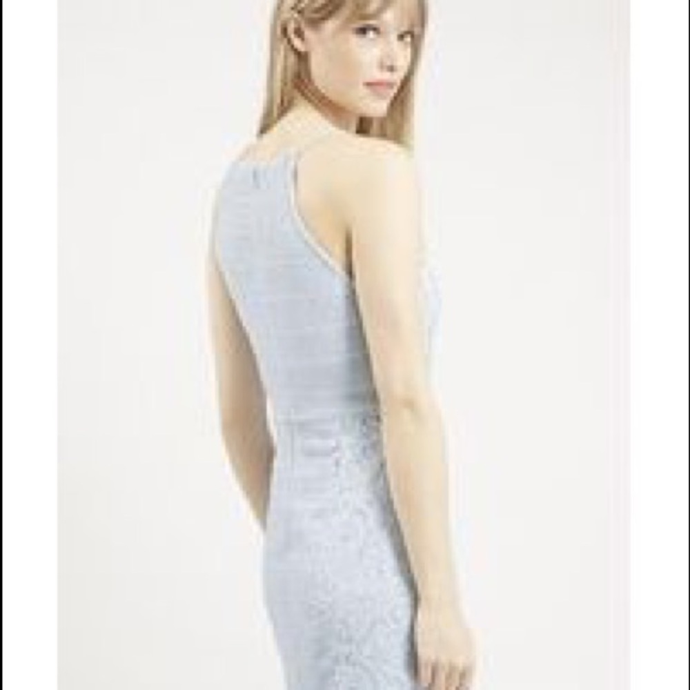 Topshop light blue bodycon lace dress almost new